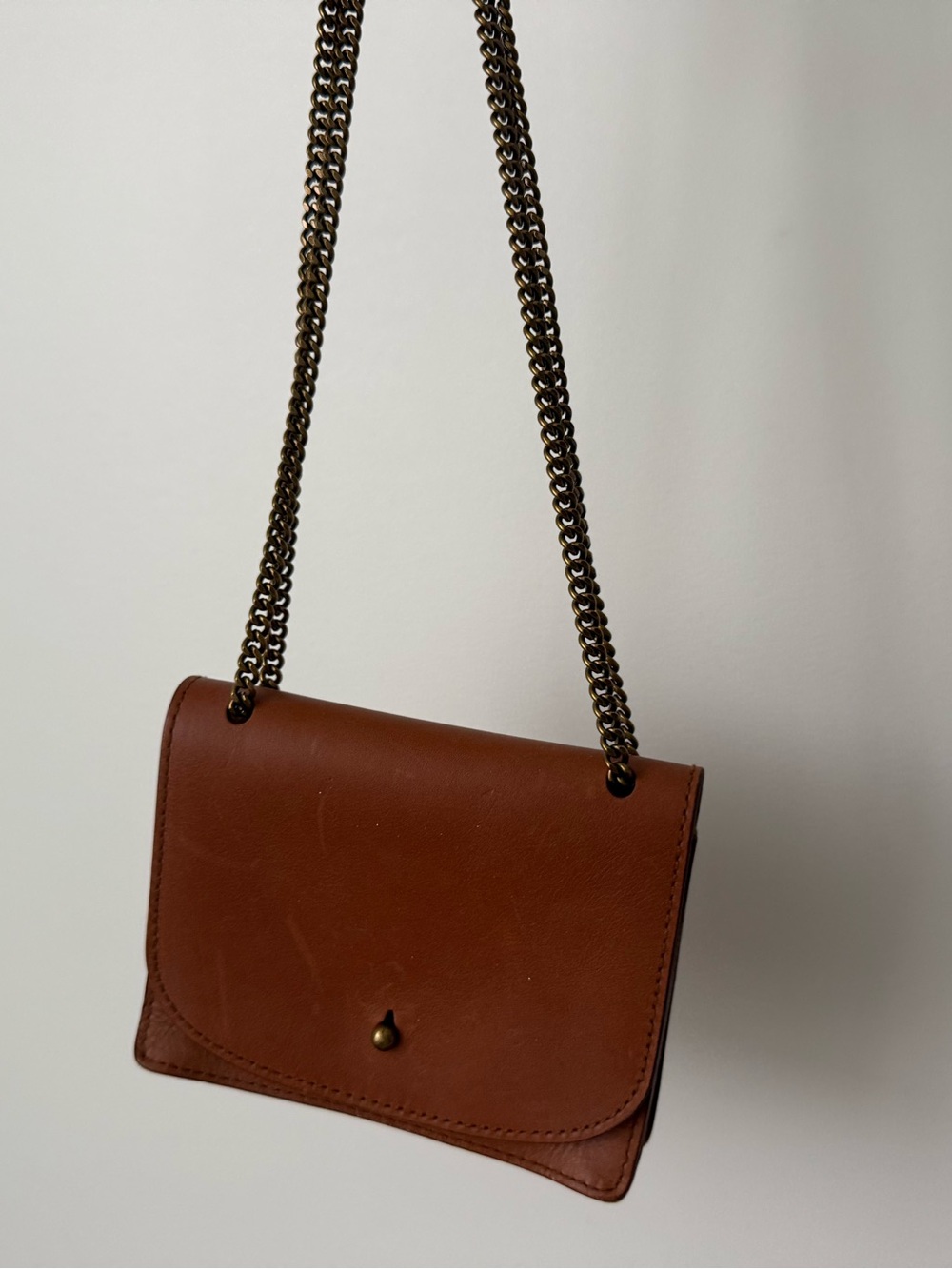 brown leather Madewell purse